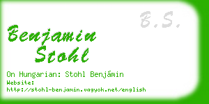 benjamin stohl business card